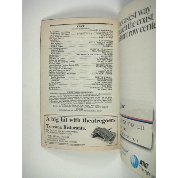 Grand Hotel Playbill 1990 Kathi Moss Liliane Montevecchi Ticket Musical Movie - Picture 10 of 11